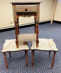 Two Side Tables And A Lovely Telephone Side Dable Too - See Description...