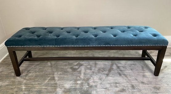 Classic Concepts Inc. Tufted Blue Velvet Bench
