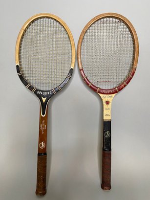 Pair Of Spalding Wood Tennis Rackets