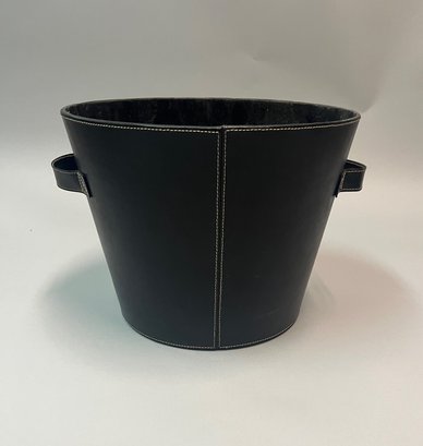 Leather Wood Bucket  / Planter