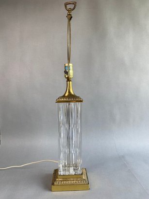 Crystal And Brass Table Lamp