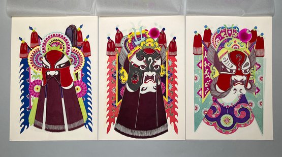 Three Colorful Paper Cut Portraits