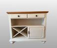 White Painted Country Server And Wine Rack