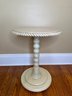 Round White Painted Wood Side Table