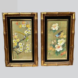 Pair Of Cherry Blossoms With Birds Paintings