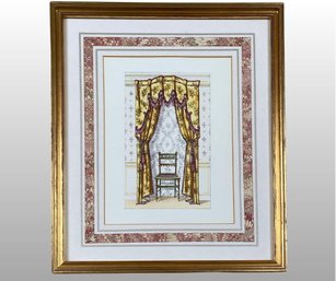 Jordan Marsh Whittington, Drapery And Chair Framed Art Print