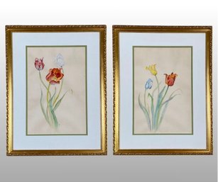 Tulips, Watercolor On Paper, Signed (at Lower Right): Su Hana