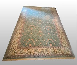 Persian Tabriz Hand Knotted Wool Rug In Ivory, Pink, Blue And Green