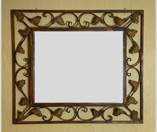Metal Framed Mirror With Foliate Decoration