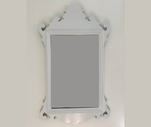 White Painted Provincial Chippendale Style Wall Mirror
