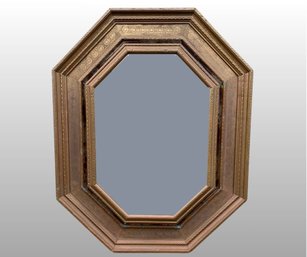 Octagonal Mirror With Gilding And Floral Decoration