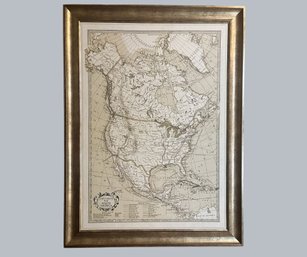 Explorers Map North America Framed Wall Print