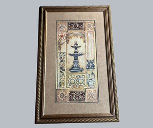 Classical Urn With Mosaic Tiles Framed Art Print