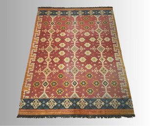 Turkish Kilim Hand Knotted  Wool Rug