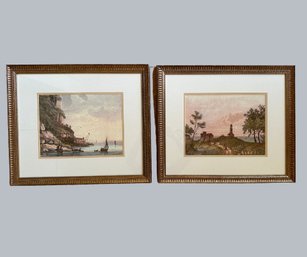 Pair Of Framed Nineteenth Century Style Landscape Art Prints