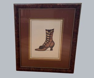 Framed Art Print Of Victorian Woman's Boot