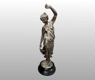 Spelter Statuette Of A Girl