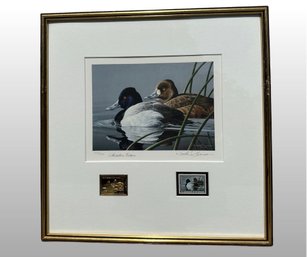 Neal Anderson 1989 Federal Duck Stamp Print Medallion Edition With 2 Stamps