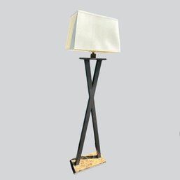 Modern X-Leg Floor Lamp With Granite Base