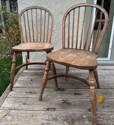 Pair Of Oak Windsor Style Chairs