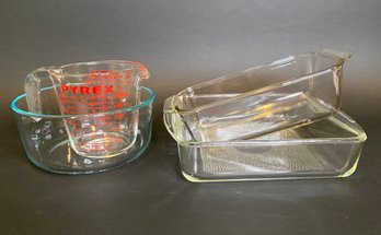 Collection Of Pyrex Dishes And Measuring Up With Glasbake Dish
