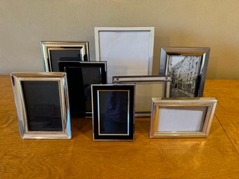 Assortment Of 4x6, 5x7, 8x10 Frames In Silver/Black/white (8 Total)