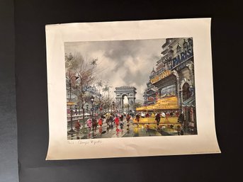 Editions Kristarts, Paris - Champs Elysees, London England, 1973 - Vintage Art Print