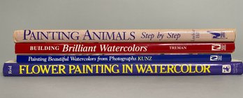 Collection Of Books On Painting And Watercolor Techniques