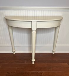 White Painted Demi Lune Table