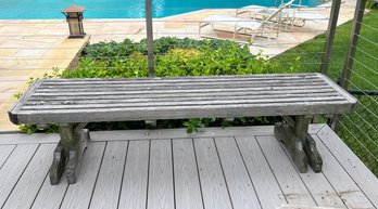 Outdoor Teak Bench, Modern