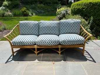 Vintage McGuire Mid Century Modern Style Bamboo Rattan Sofa C. 1980