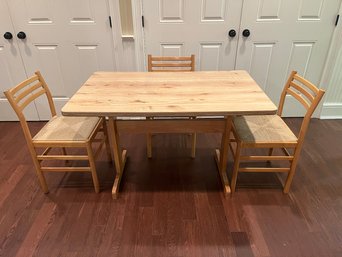 Danish Modern Style Maple Veneered Table And Chairs