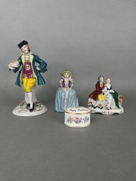 Porcelain Figurines Made In Occupied Japan With One Coalport Happy Birthday Porcelain Box