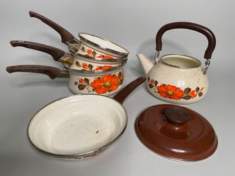 Collection Of Vintage Sanko Cookware Including Tea Pot