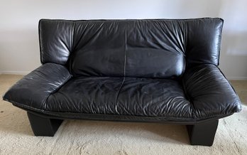 Contemporary Black Leather Sofa