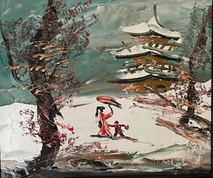 Morris Katz (american, 1932-2010), Chinese Pagoda Scene, 1982