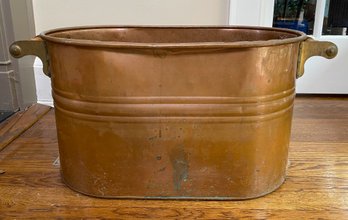 Copper Pot With Wood Handles