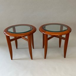 Pair Of I4Mariani Round Accent Or Side Tables, C. Late 20th Century