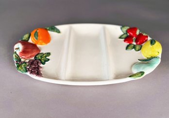 Divided Platter With Fruit Decoration