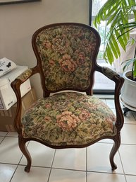 Louis XV Provincial Style Carved And Upholstered Arm Chair