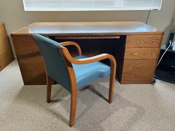 Steelcase Retro Desk With Chair, Circa 1980