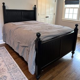 Black Painted Wooden Beadboard Bedframe