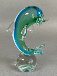 Murano Art Glass Dolphin Figurine