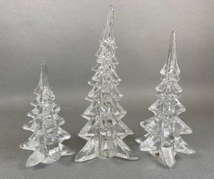 International Christmas Glass Ornamental Three Piece Tree Set