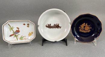 Richard Ginori Ashtray And Paradise Trinket Dish With Limoge Castel France Trinket Dish