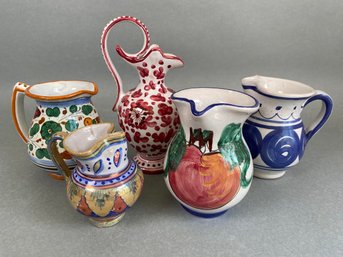 Italian Artist-Made Glazed Stoneware Mini Pitchers