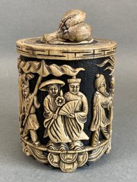 Chinese Carved Resin Canister