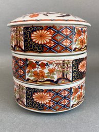 Japanese Imari Bento Box 3 Tier Stacking Bowls With Lid