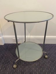 Ikea Heimdal Glass And Metal Rolling Side Table