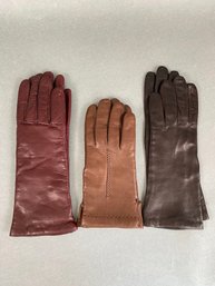 Leather Lined Gloves Size 6 1/2 ( 3 Pairs)